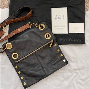 Hammitt Montana Reversible Zip Black Cognac Leather Cross
Body Bag